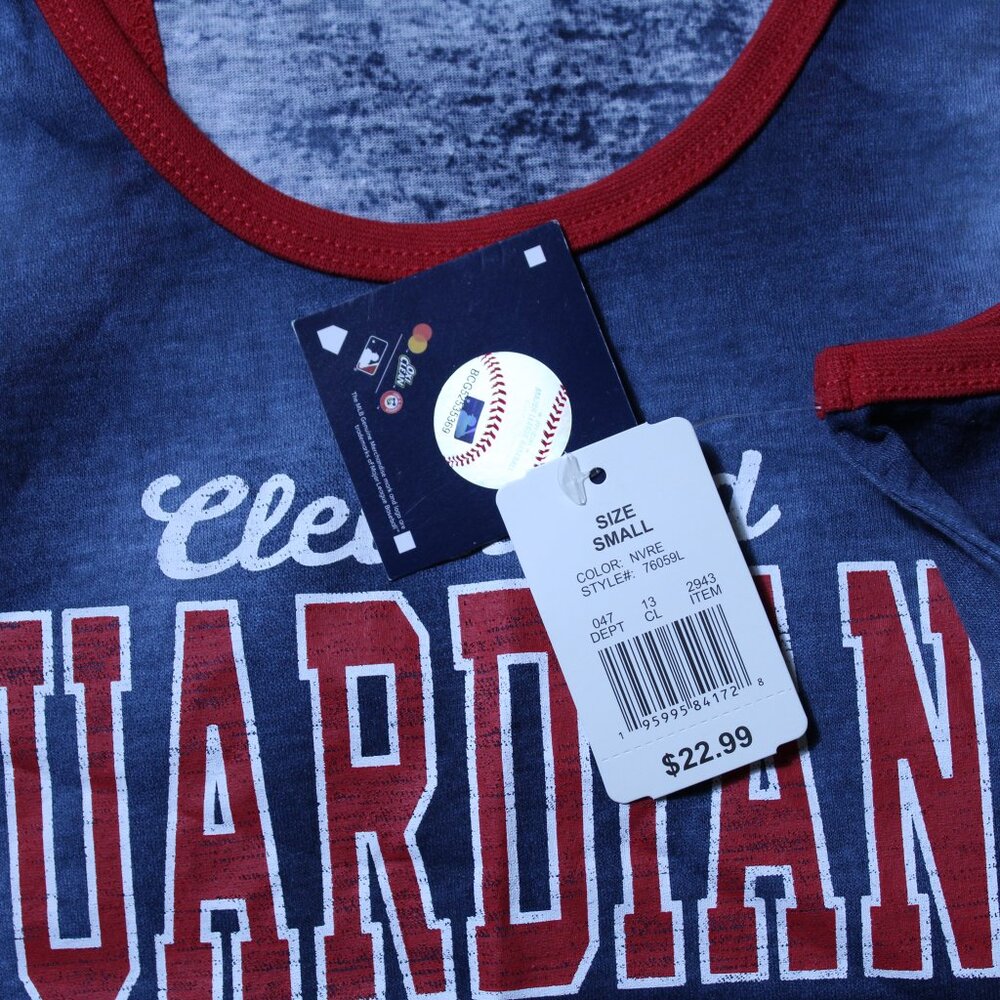 MLB Cleveland Guardians Womens Blue Tie Dye Logo Tank Top Sizes S, M, & XL - Picture 4 of 9